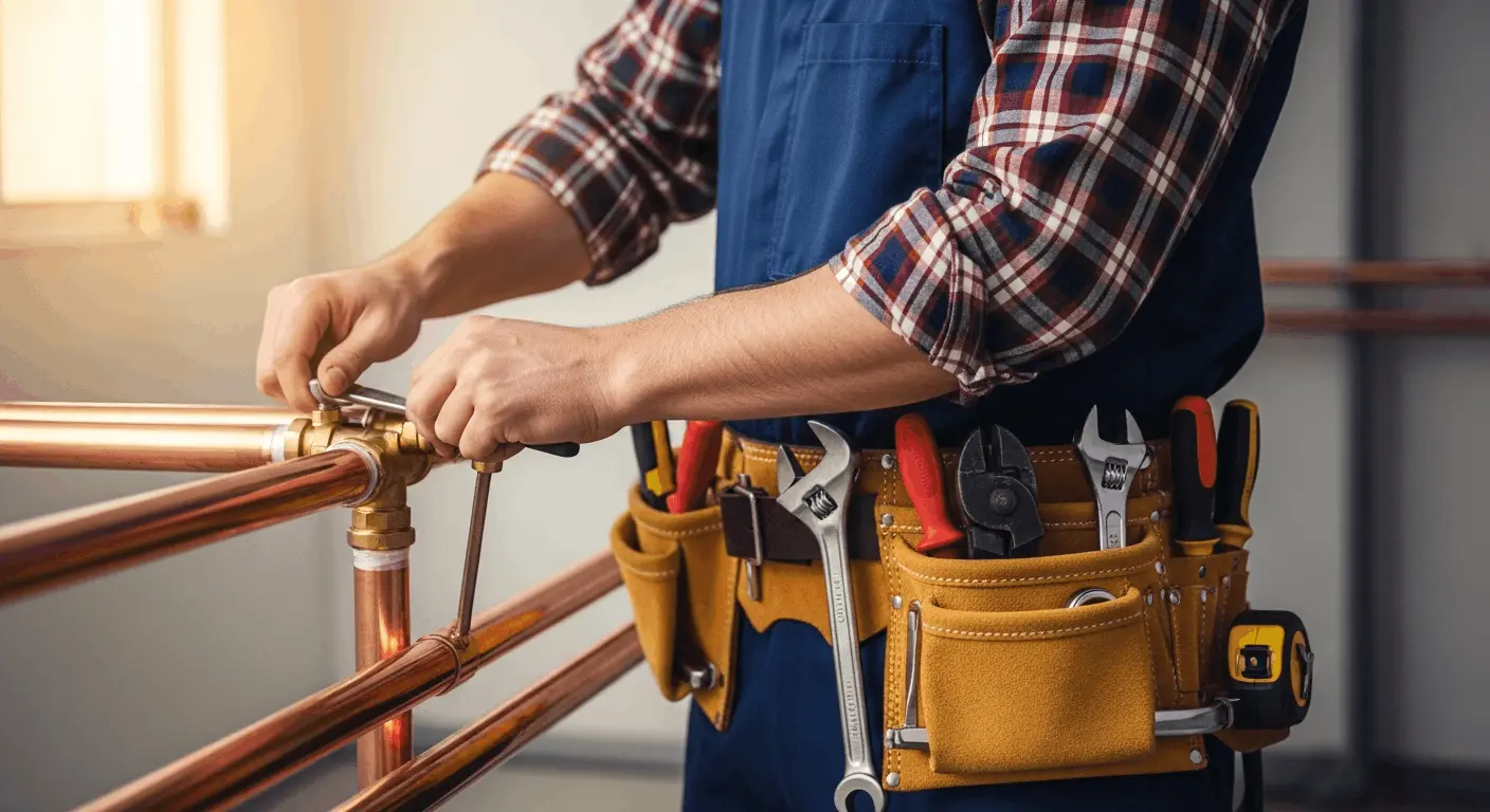 HVAC technician servicing a residential heating and cooling system in a Saratoga Springs home